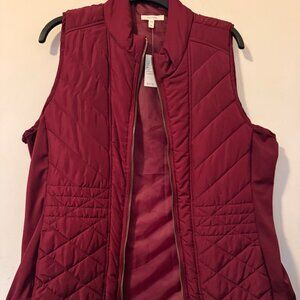 NEW with tags Woman's puffer vest maroon burgundy Maurices XL Extra Large